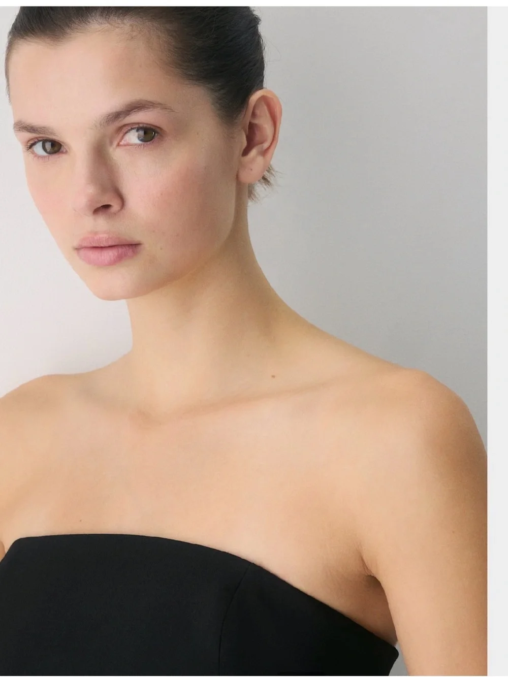 Babaton Black Draped Strapless Top
